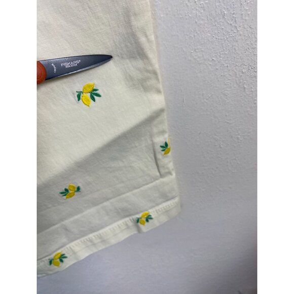 NWOT Talbots Womens Relaxed Chino Pants Lemon Embroidered Size 8 Petite Novelty - Picture 13 of 16